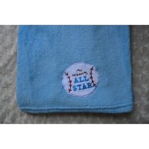 Bon Bebe Baby Blanket I'm Mommy's All Star Baseball Blue White Security Lovey